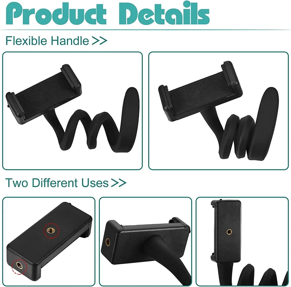 2 Pcs Stroller Phone Holder Portable Cell Phone Holder Stand Universal Stroller for Parent Baby Toddler Phone Clamp with Non Slip Silicone Arm Grip for Stroller Belly Bar Shopping Carts