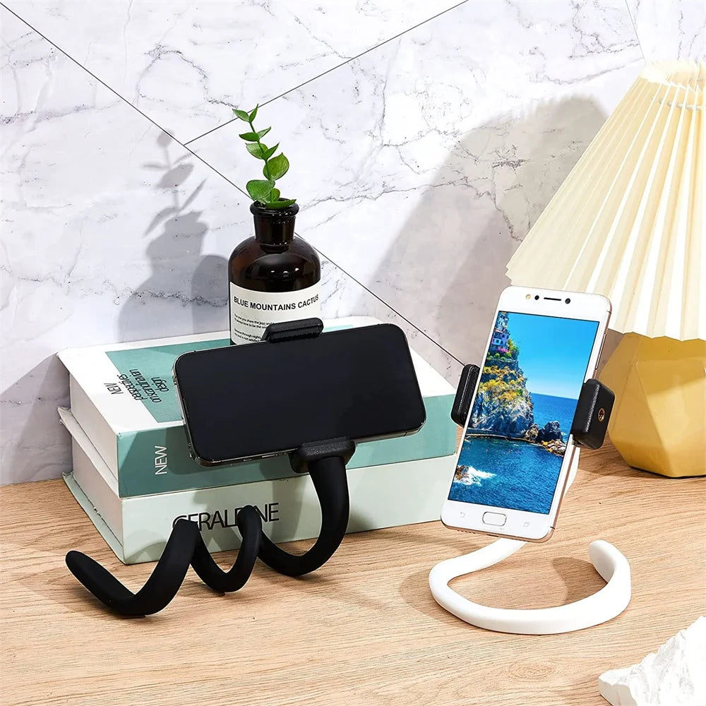 2 Pcs Stroller Phone Holder Portable Cell Phone Holder Stand Universal Stroller for Parent Baby Toddler Phone Clamp with Non Slip Silicone Arm Grip for Stroller Belly Bar Shopping Carts